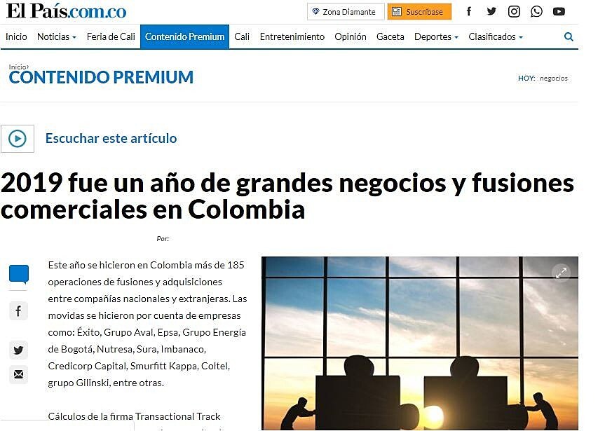 2019 fue un ao de grandes negocios y fusiones comerciales en Colombia